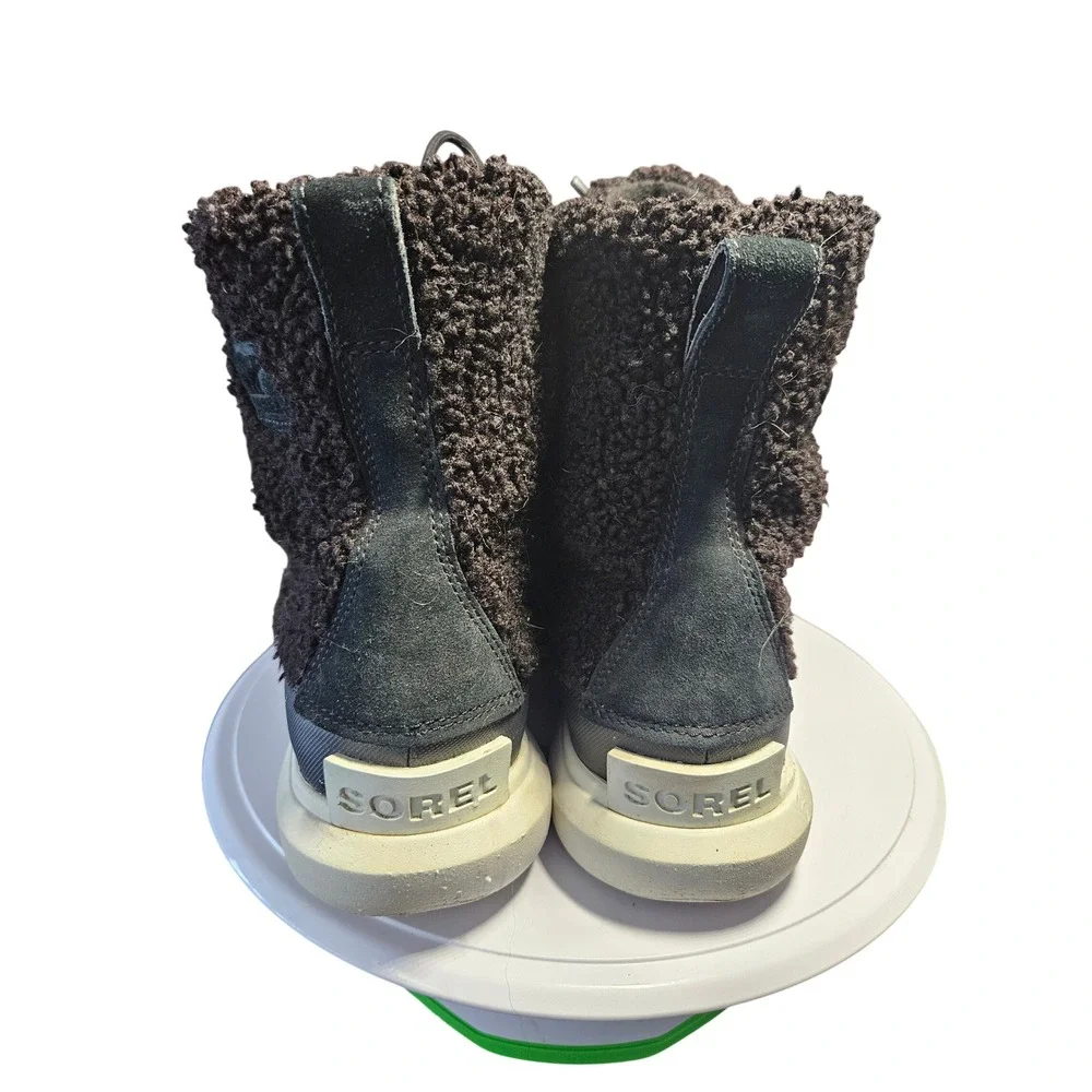 Sorel Explorer Next Joan Cozy Boot Womens 8.5 Black Sherpa Winter Boots